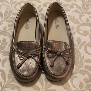 MICHAEL Michael Kors Soft Leather Gold Drivers 7